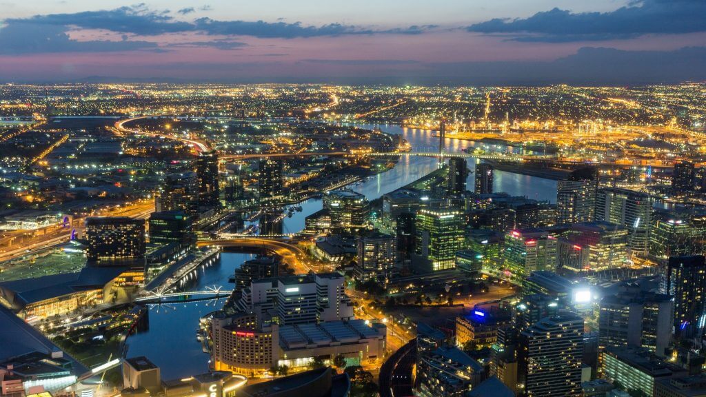 melbourne skyline night