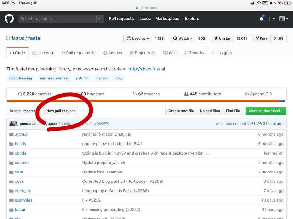 Github New pull request fastai 01