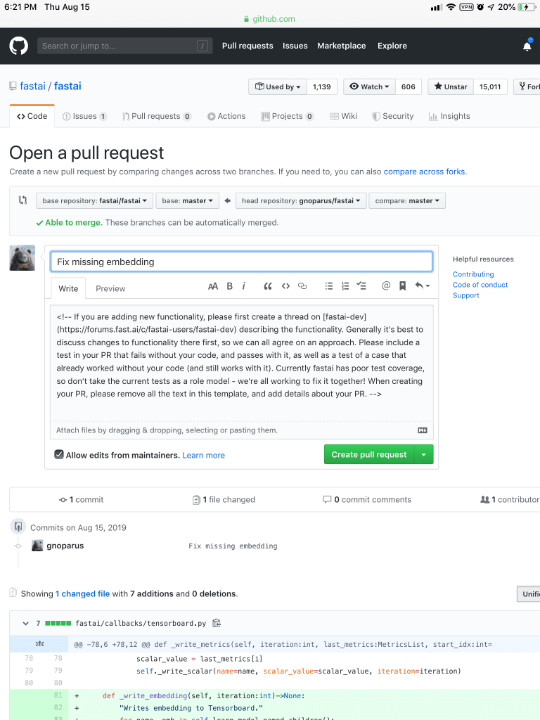 Github Open a pull request Create a new pull request by comparing changes across two branches.