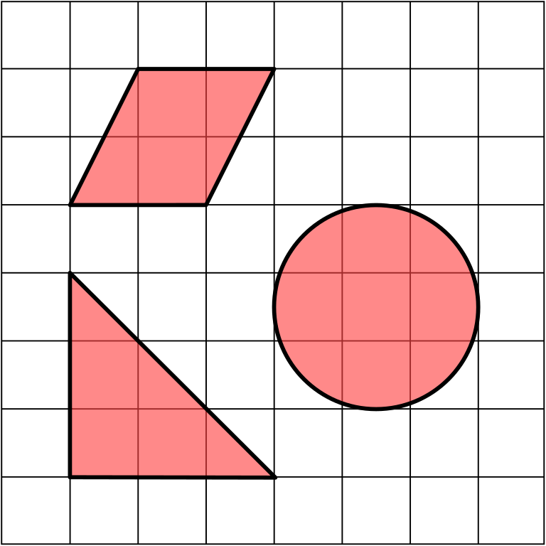 Geometric shapes in 2 dimensions. Credit: https://en.wikipedia.org/wiki/Geometric_shape#/media/File:Area.svg