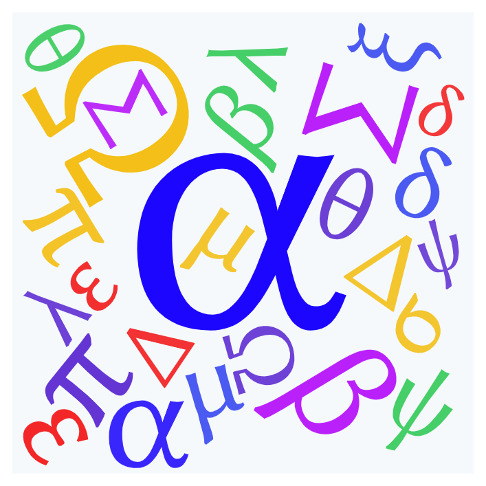 Greek alphabet word art letter