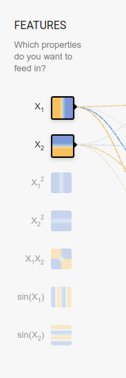 TensorFlow Playground Screenshot 15 Input Feature