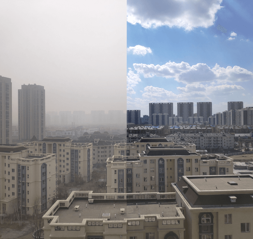 Smog and Sunny in Fanhe 10 day interval contrast. Credit https://commons.wikimedia.org/wiki/File:Fanhe_Town_10_day_interval_contrast.png