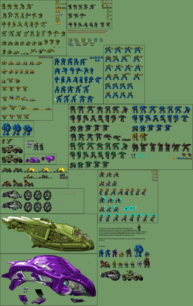 Another Halo Sprite Sheet. Credit https://commons.wikimedia.org/wiki/File:Halo_Sprite_Sheet_-_Part_2.png