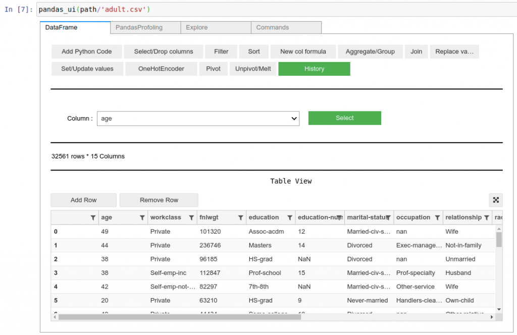 Pandas_UI Main UI