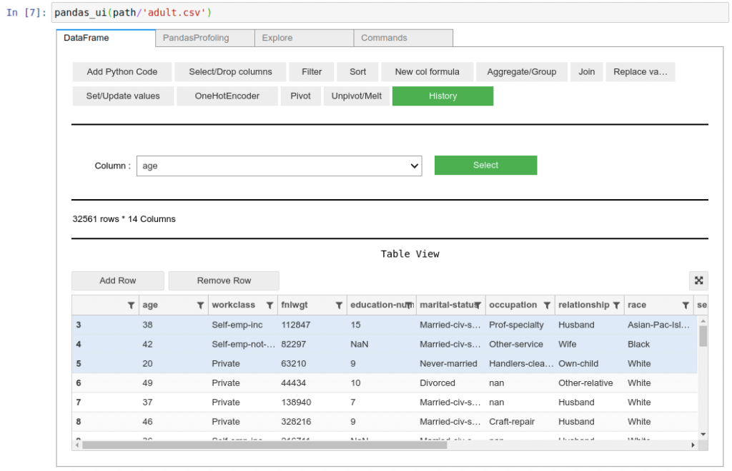 Panda_UI Remove Selected Rows