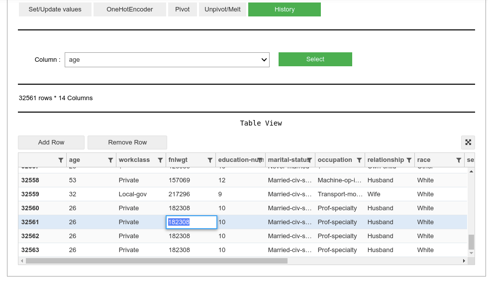 Panda_UI Add new rows and Modify Data