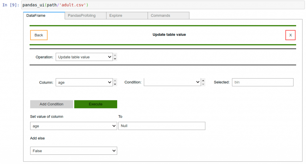 Panda_UI Pandas Update Table Value Operation on Condition