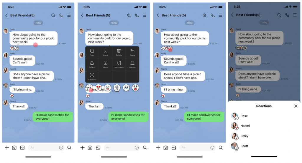 Message Reaction Feature for Chatrooms Credit: https://linecorp.com/th/pr/news/en/2021/3845